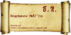 Bogdanov Nóra névjegykártya