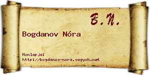 Bogdanov Nóra névjegykártya